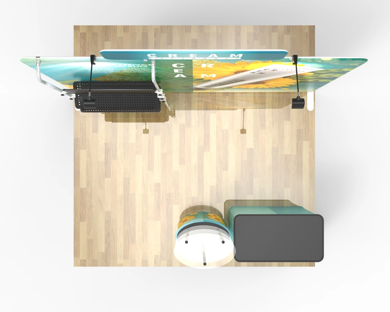 10ft Custom Trade Show Booth Kit D for Natural Skincare & Hand Cream Products