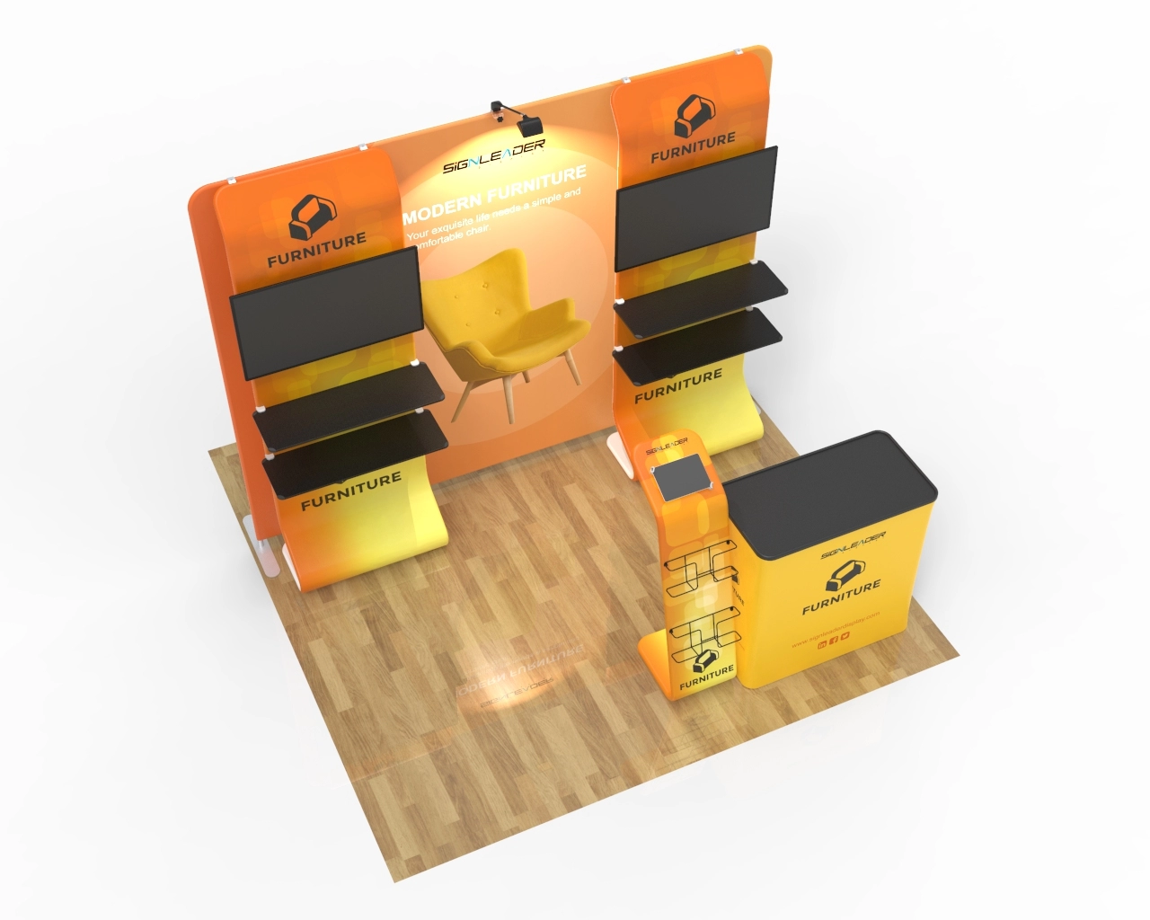 10ft Custom Trade Show Booth Kit G for Furniture Hardware & Accessories