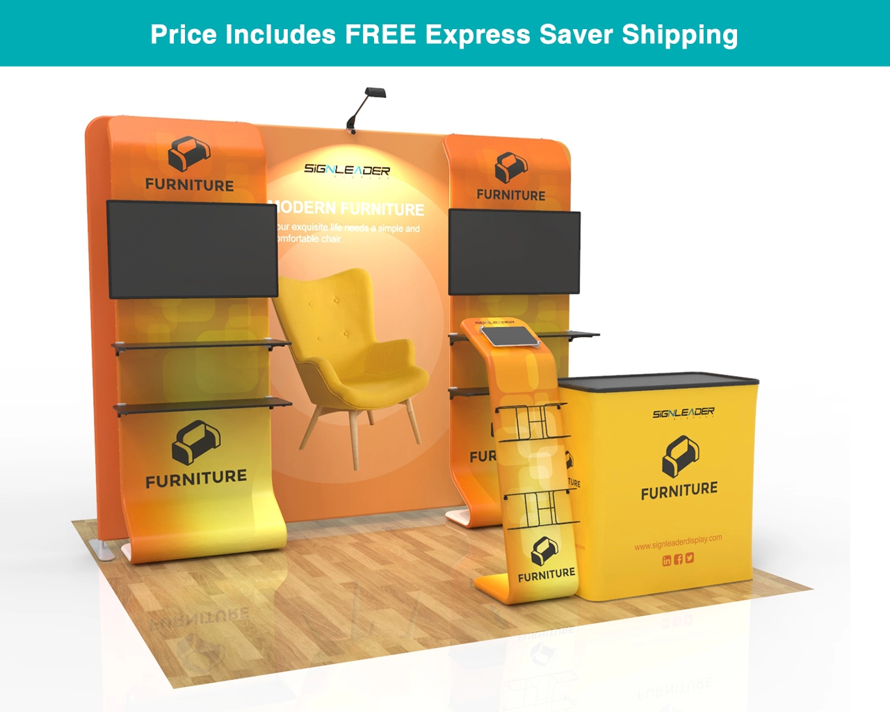 10ft Custom Trade Show Booth Kit G for Furniture Hardware & Accessories