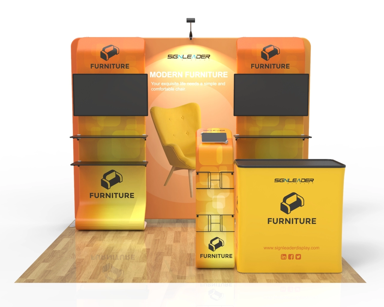 10ft Custom Trade Show Booth Kit G for Furniture Hardware & Accessories