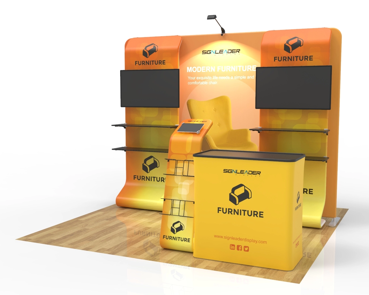 10ft Custom Trade Show Booth Kit G for Furniture Hardware & Accessories
