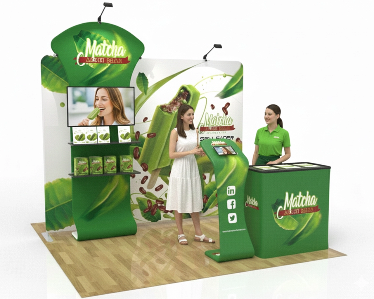 10ft Custom Trade Show Booth Kit I for Frozen Treats & Green Foods