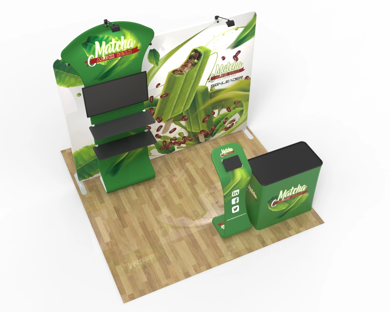 10ft Custom Trade Show Booth Kit I for Frozen Treats & Green Foods