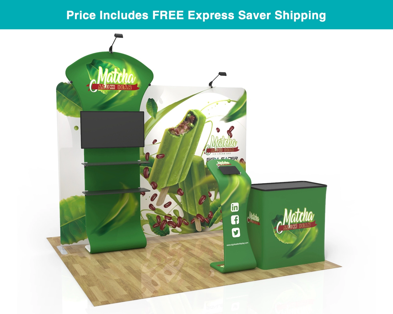 10ft Custom Trade Show Booth Kit I for Frozen Treats & Green Foods