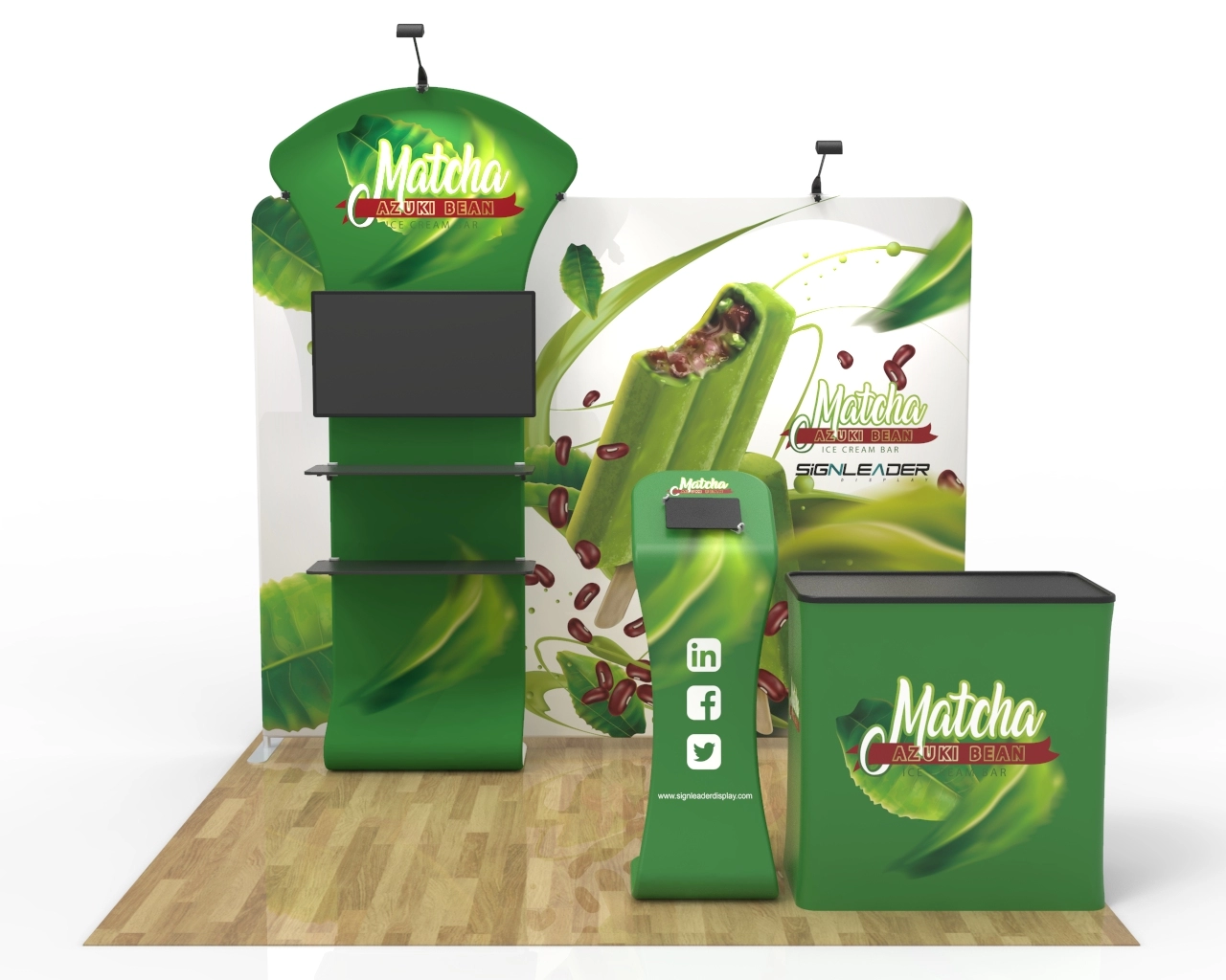 10ft Custom Trade Show Booth Kit I for Frozen Treats & Green Foods