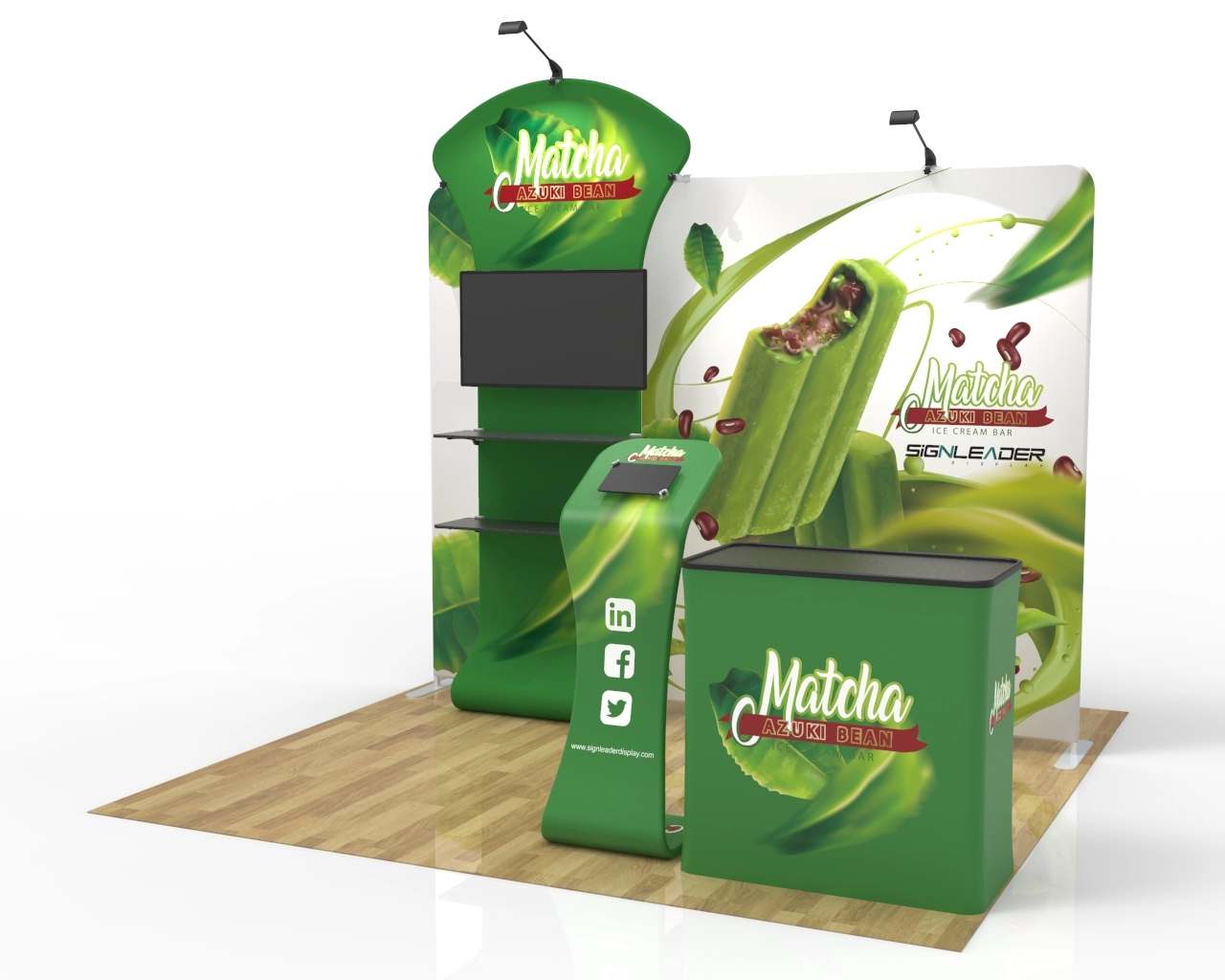 10ft Custom Trade Show Booth Kit I for Frozen Treats & Green Foods