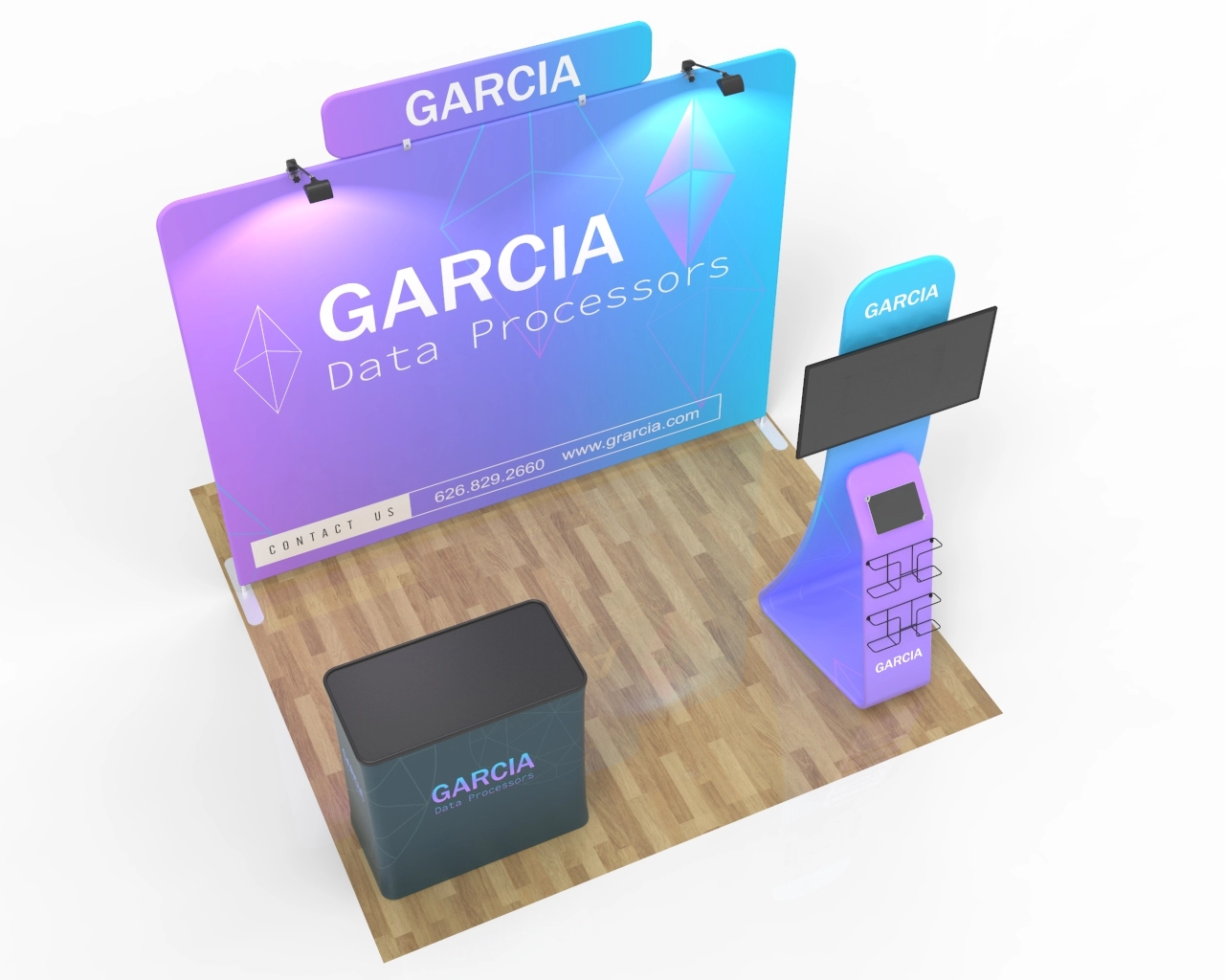 10ft Tech Trade Show Booth Package 29 for Data & AI Solutions  