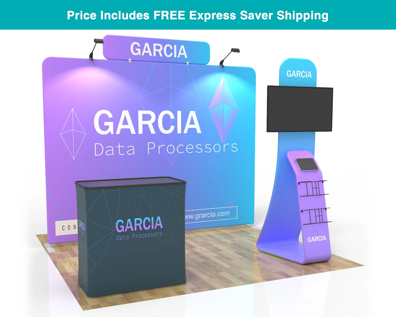 10ft Tech Trade Show Booth Package 29 for Data & AI Solutions  