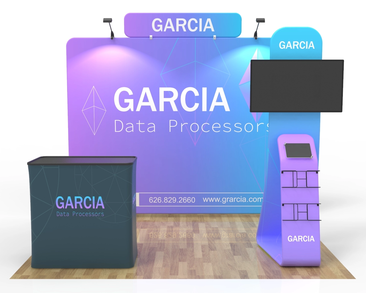 10ft Tech Trade Show Booth Package 29 for Data & AI Solutions  