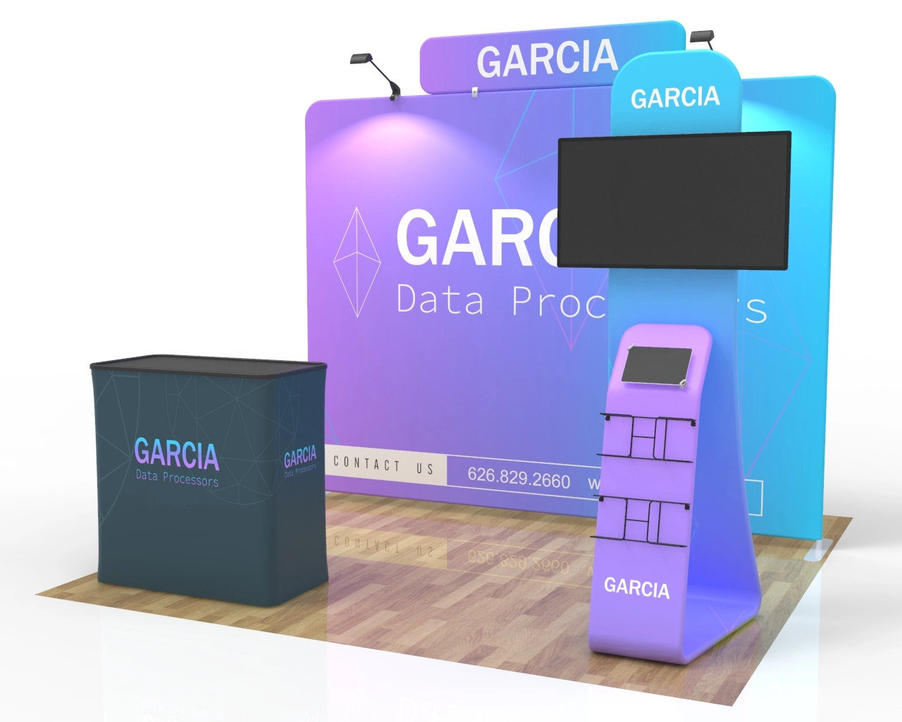 10ft Tech Trade Show Booth Package 29 for Data & AI Solutions  