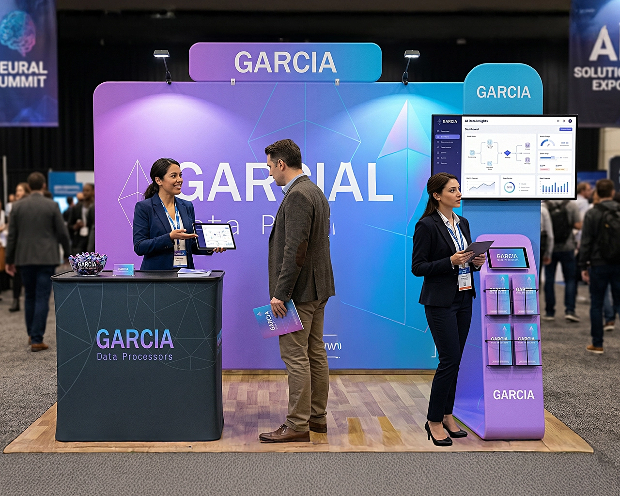 10ft Tech Trade Show Booth Package 29 for Data & AI Solutions  