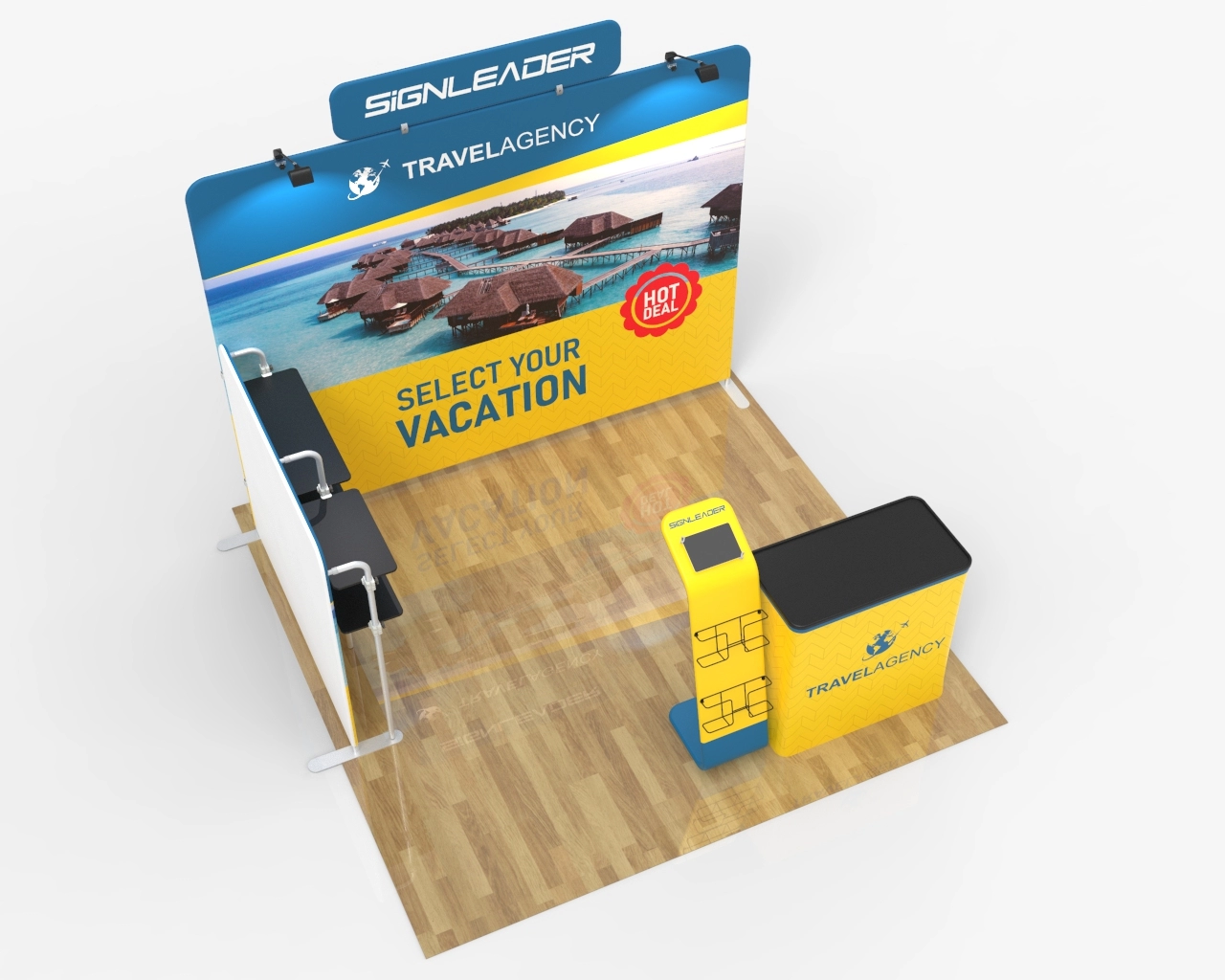10ft Portable Trade Show Booth Kit V for Travel & Tourism Industry