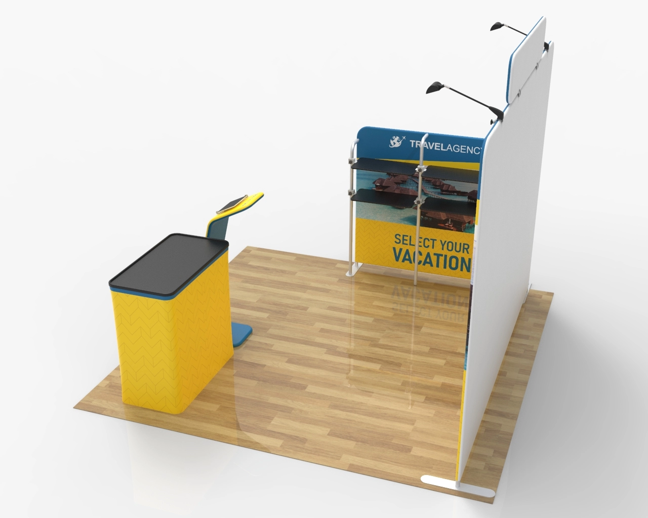 10ft Portable Trade Show Booth Kit V for Travel & Tourism Industry