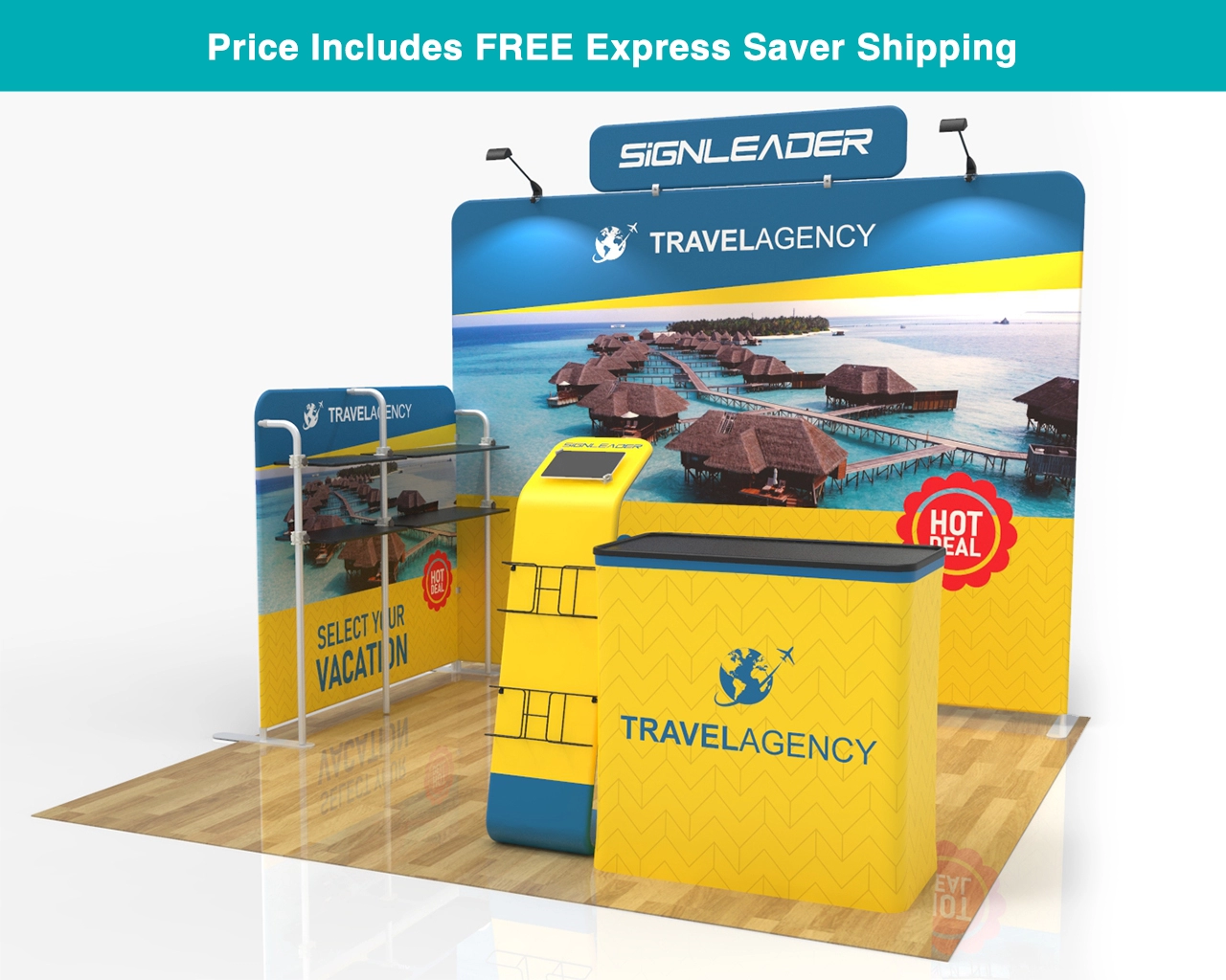 10ft Portable Trade Show Booth Kit V for Travel & Tourism Industry