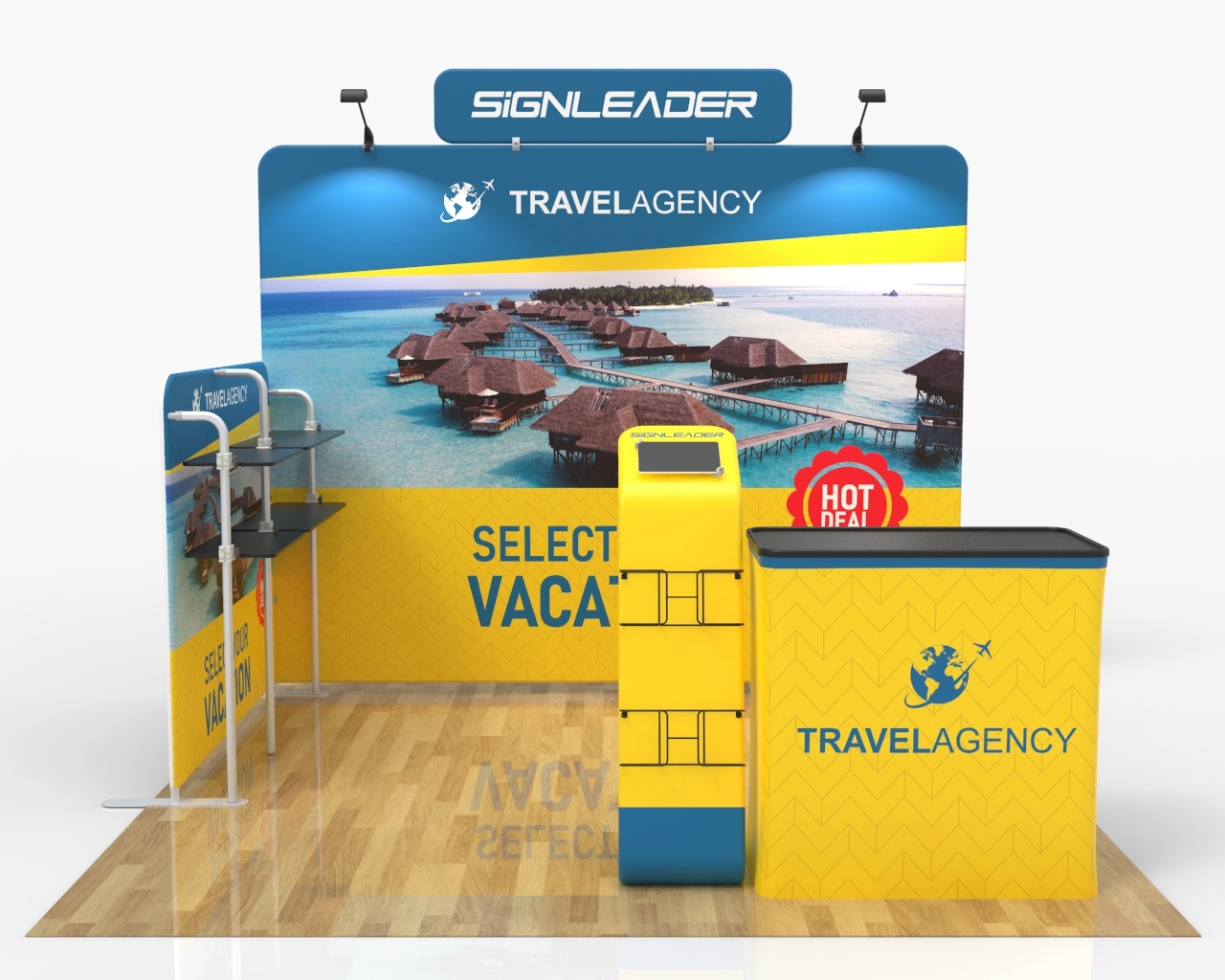 10ft Portable Trade Show Booth Kit V for Travel & Tourism Industry