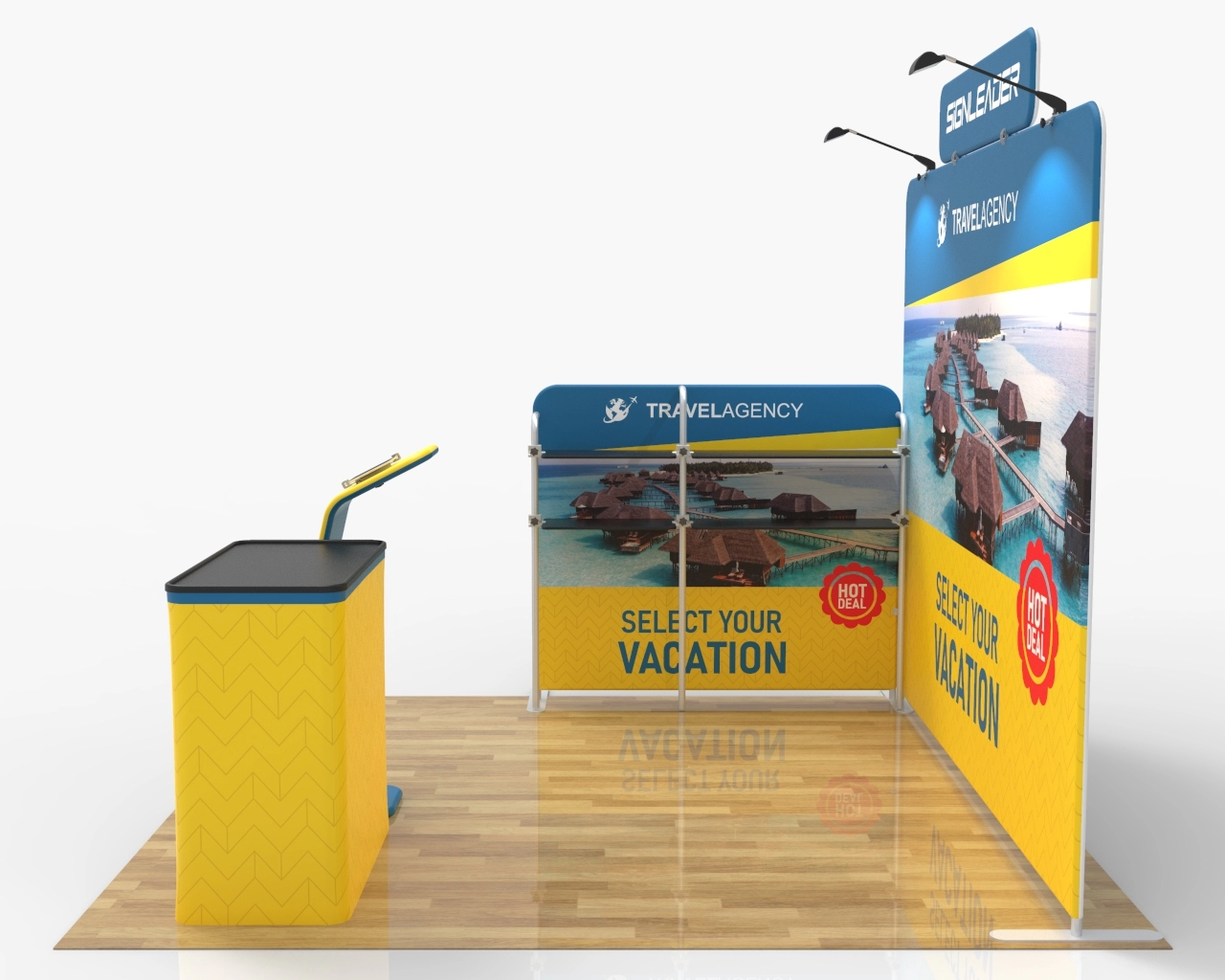 10ft Portable Trade Show Booth Kit V for Travel & Tourism Industry