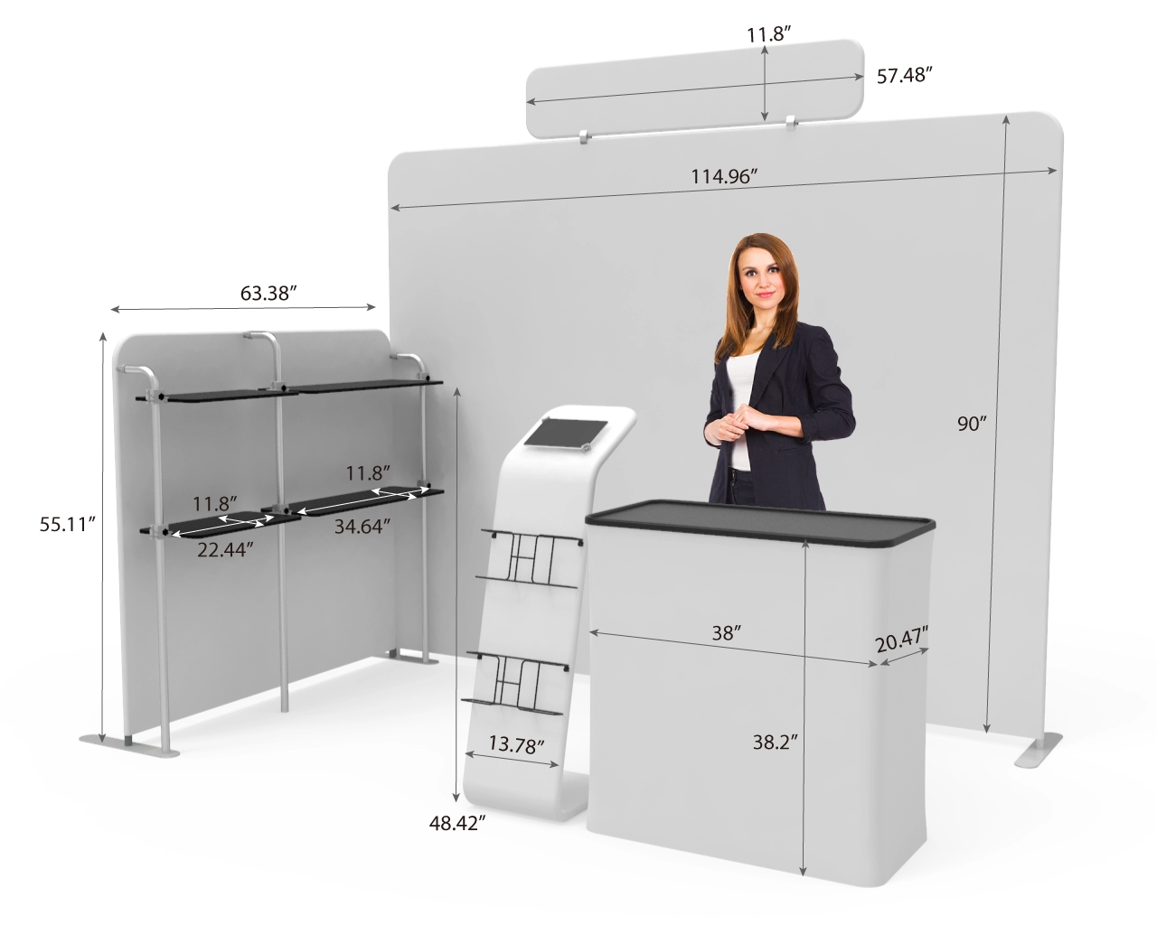 10ft Portable Trade Show Booth Kit V for Travel & Tourism Industry