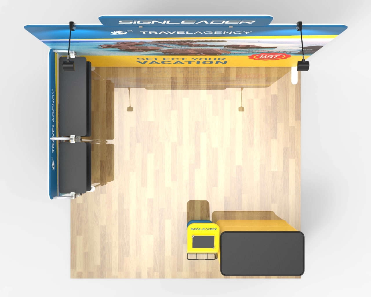10ft Portable Trade Show Booth Kit V for Travel & Tourism Industry