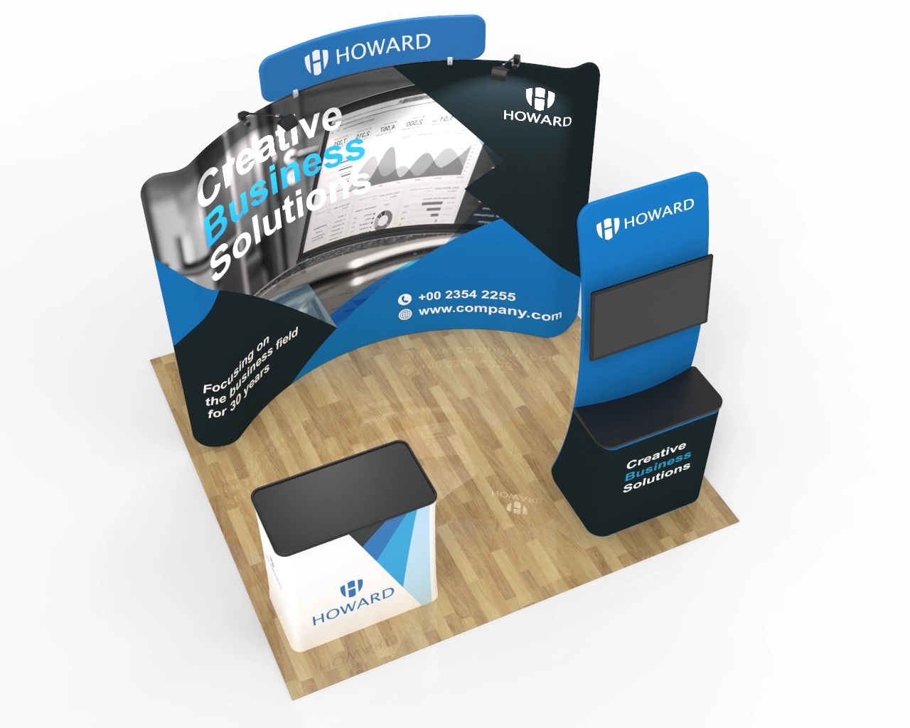 10ft Trade Show Booth Package 26 for Business Services & SaaS Consulting 