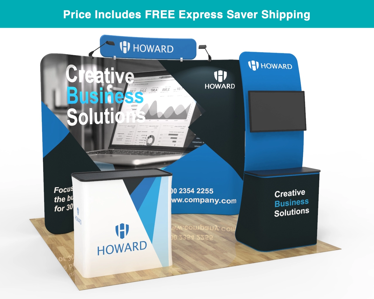 10ft Trade Show Booth Package 26 for Business Services & SaaS Consulting 