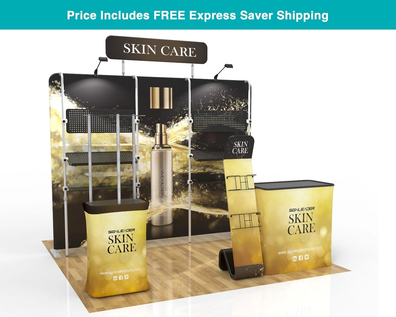 10ft Skincare & Fragrance Trade Show Booth Kit E