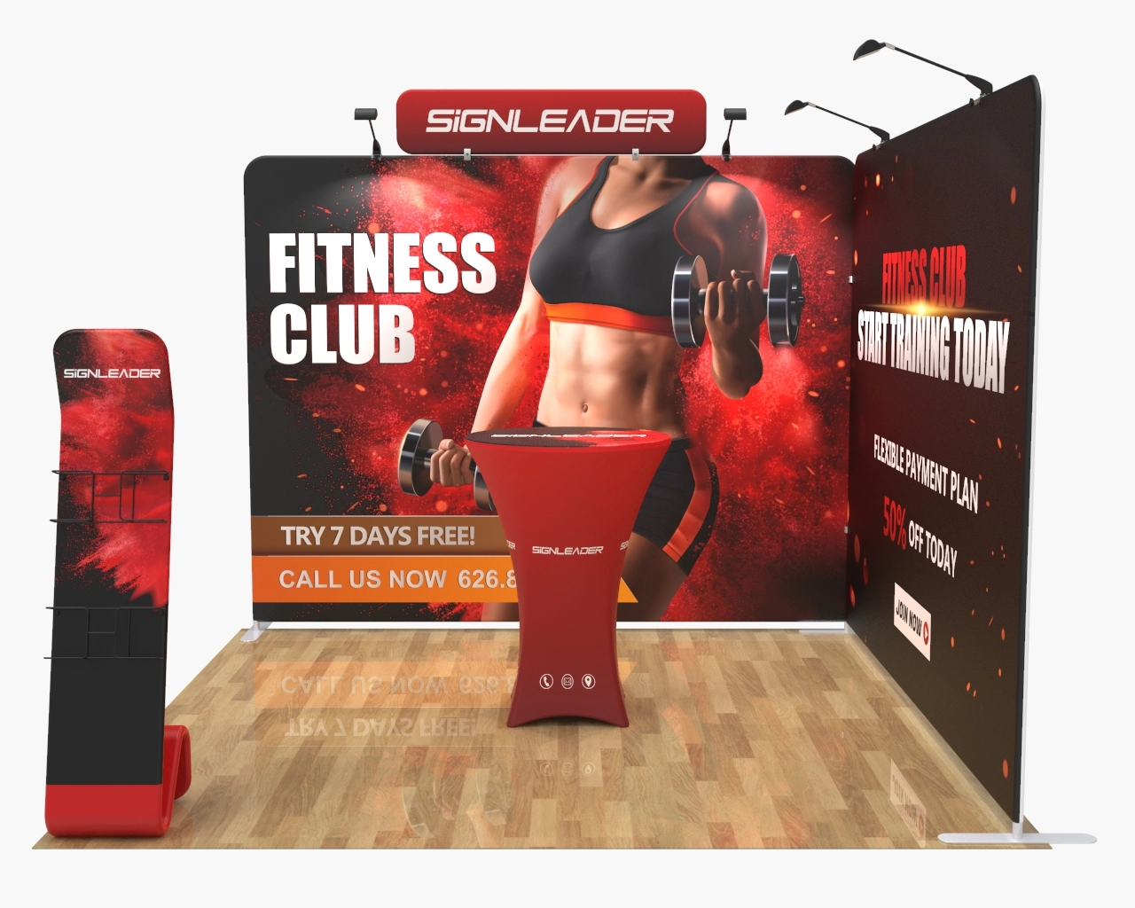 Custom Trade Show Booth Kit X for Fitness & Health - 10ft & 20ft Options
