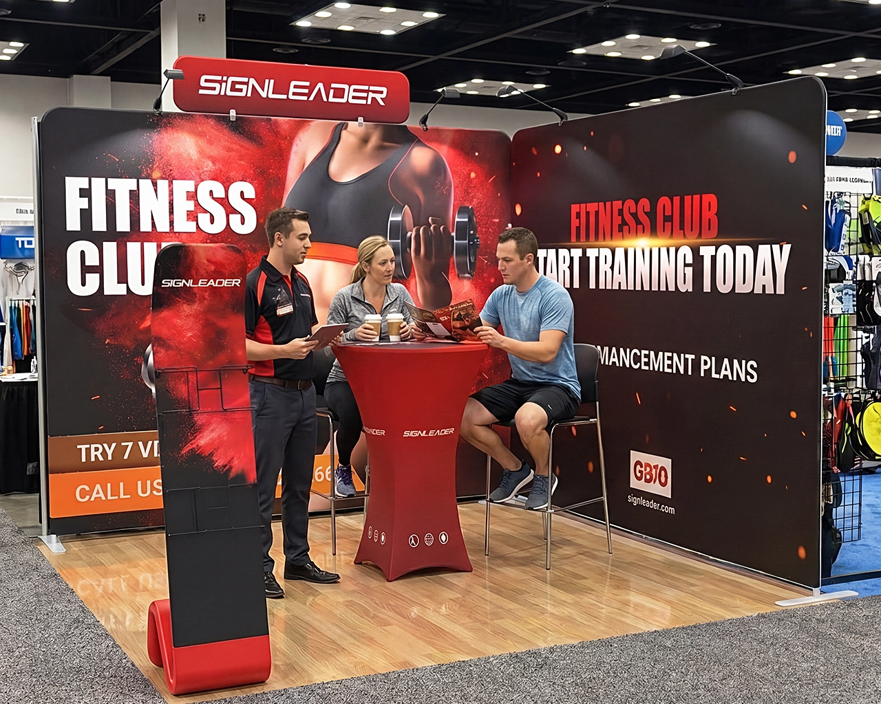 Custom Trade Show Booth Kit X for Fitness & Health - 10ft & 20ft Options