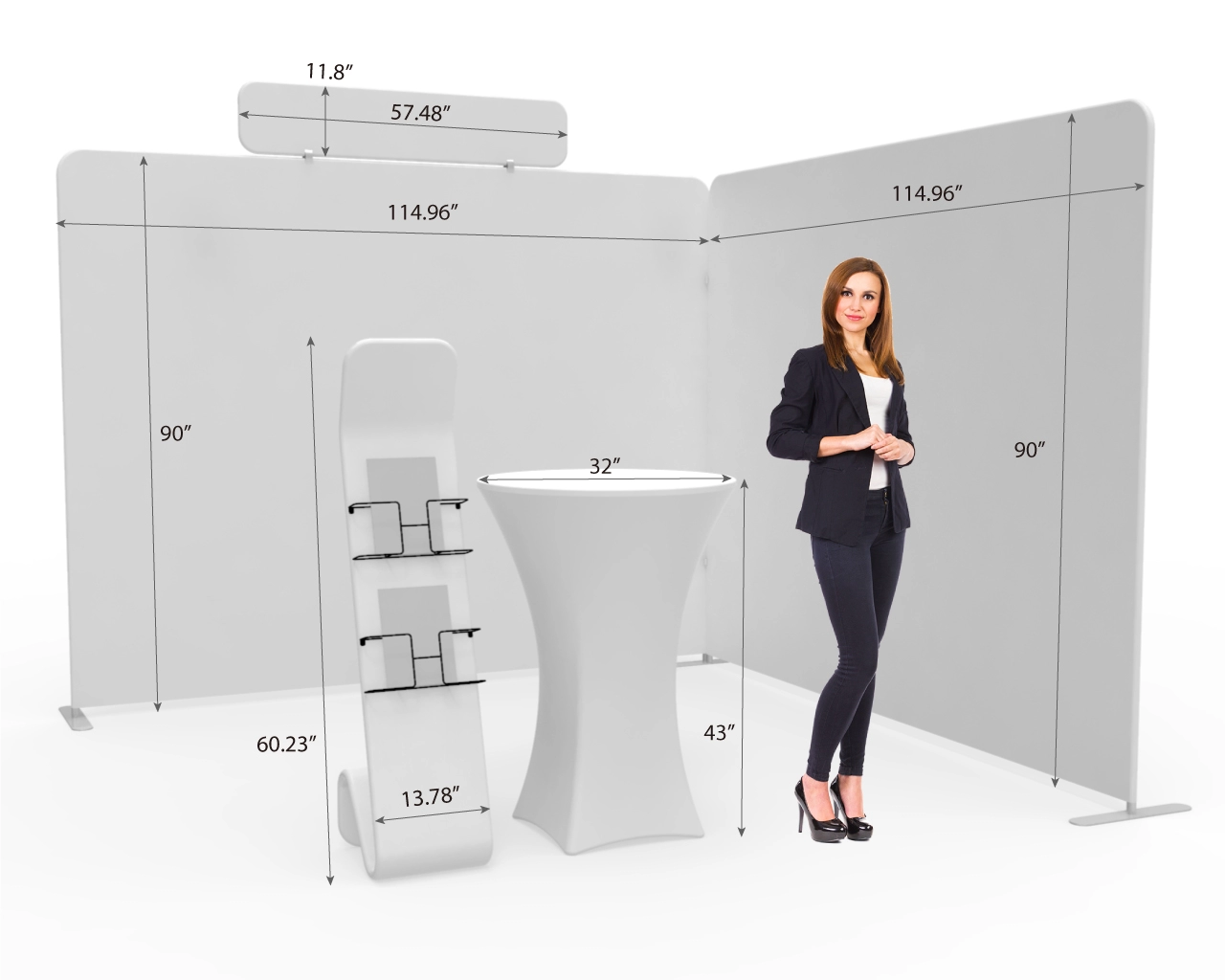Custom Trade Show Booth Kit X for Fitness & Health - 10ft & 20ft Options