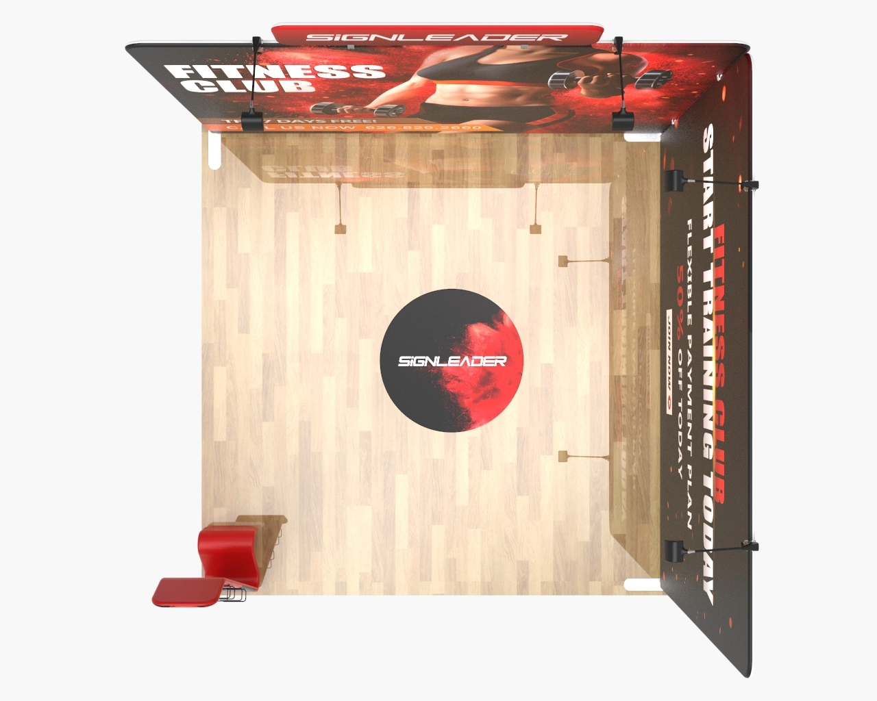Custom Trade Show Booth Kit X for Fitness & Health - 10ft & 20ft Options