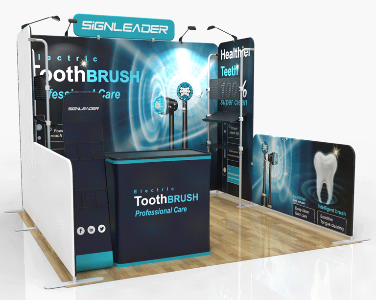 10ft Trade Show Booth Kit Y for Personal Hygiene & Oral Care Products 