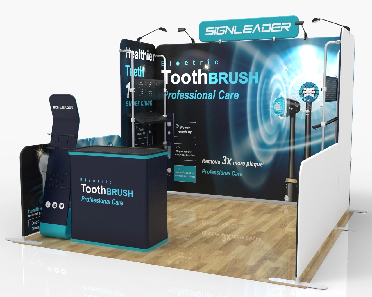 10ft Trade Show Booth Kit Y for Personal Hygiene & Oral Care Products 