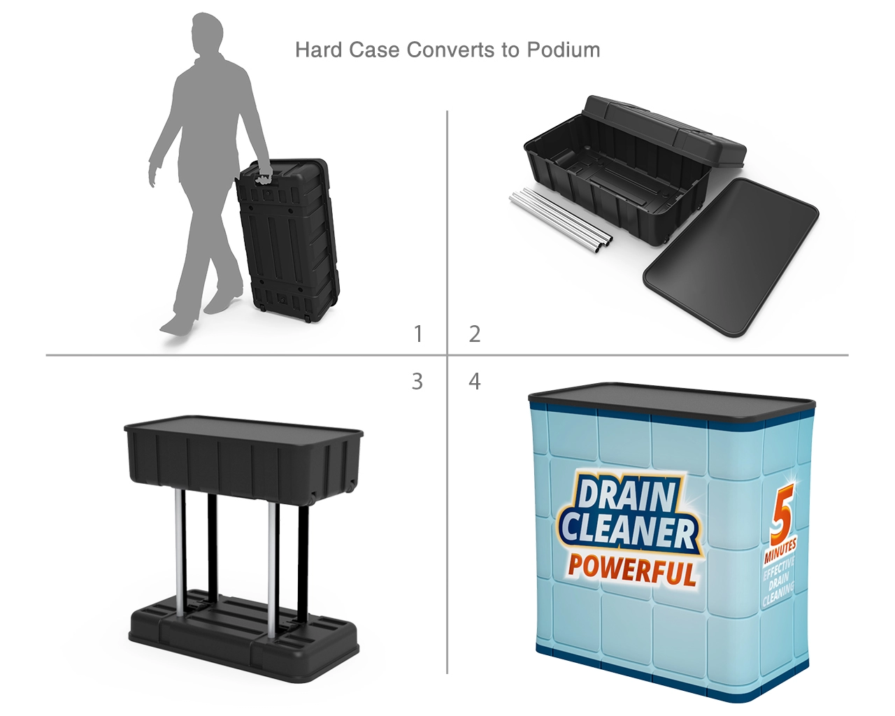 Custom Trade Show Booth Kit Z for Cleaning & Drainage Solutions — 10ft & 20ft Options