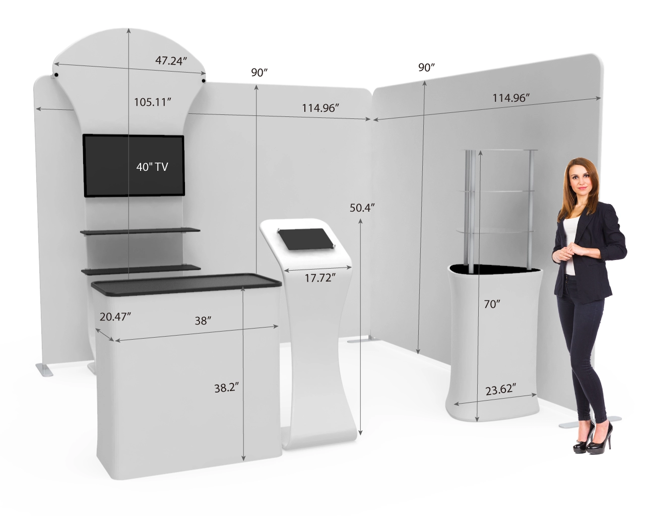 Custom Trade Show Booth Kit Z for Cleaning & Drainage Solutions — 10ft & 20ft Options