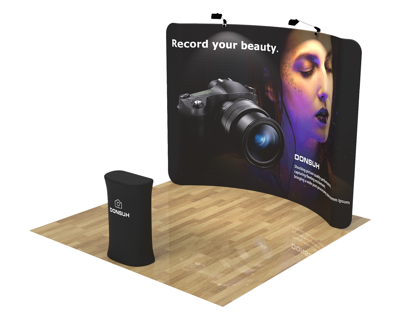 10ft Curved Portable Trade Show Booth Kit 01