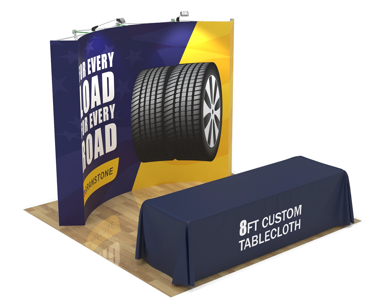 10ft Curved Velcro Portable Trade Show Booth Kit 12