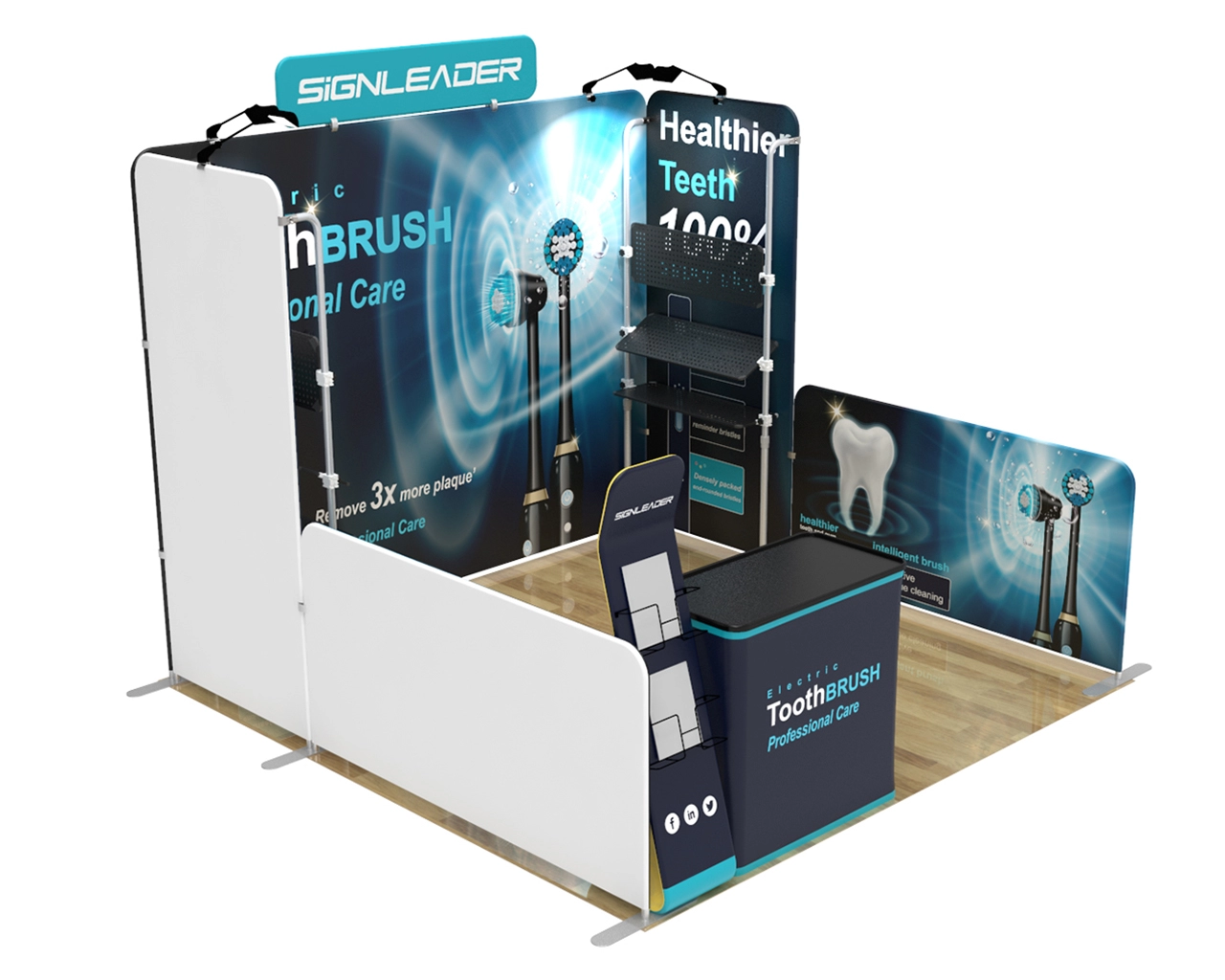 10ft Trade Show Booth Kit Y for Personal Hygiene & Oral Care Products 