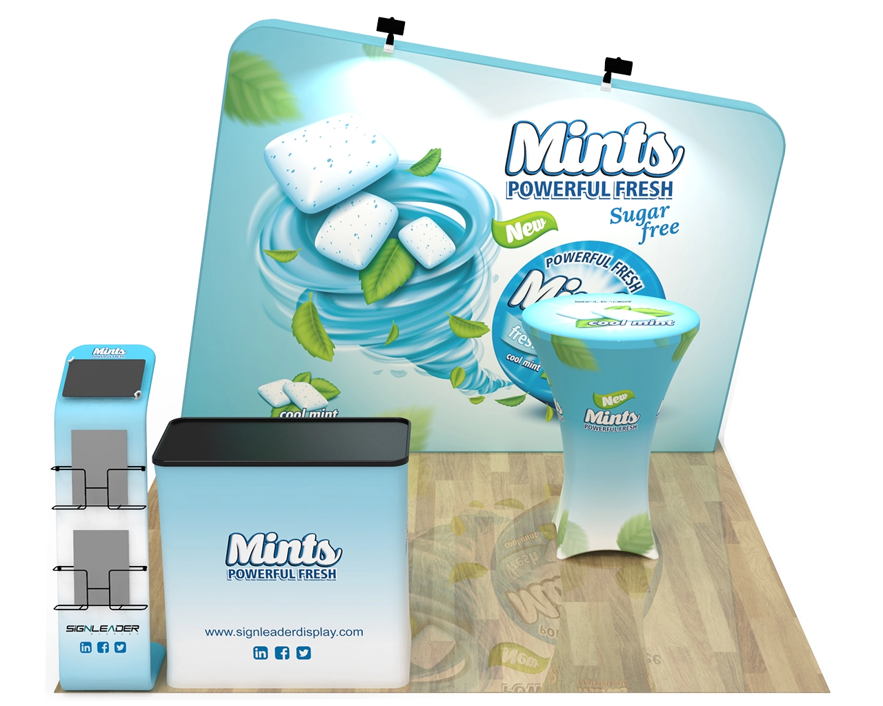10ft Custom Trade Show Booth Kit I for Frozen Treats & Green Foods