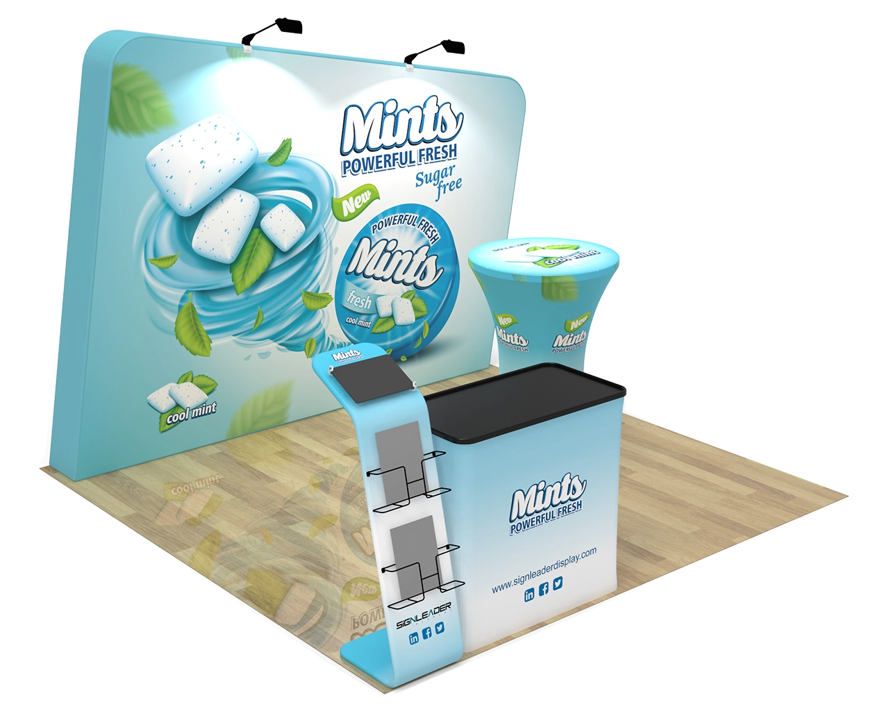 10ft Custom Trade Show Booth Kit I for Frozen Treats & Green Foods