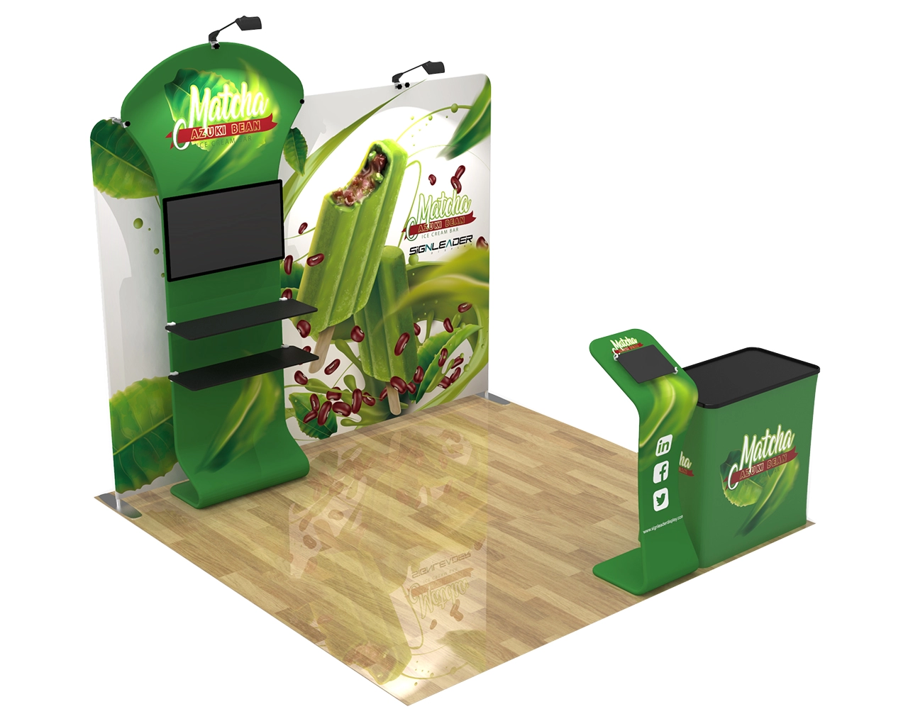 10ft Custom Trade Show Booth Kit I for Frozen Treats & Green Foods