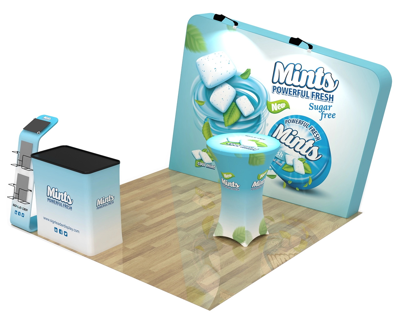10ft Custom Trade Show Booth Kit I for Frozen Treats & Green Foods