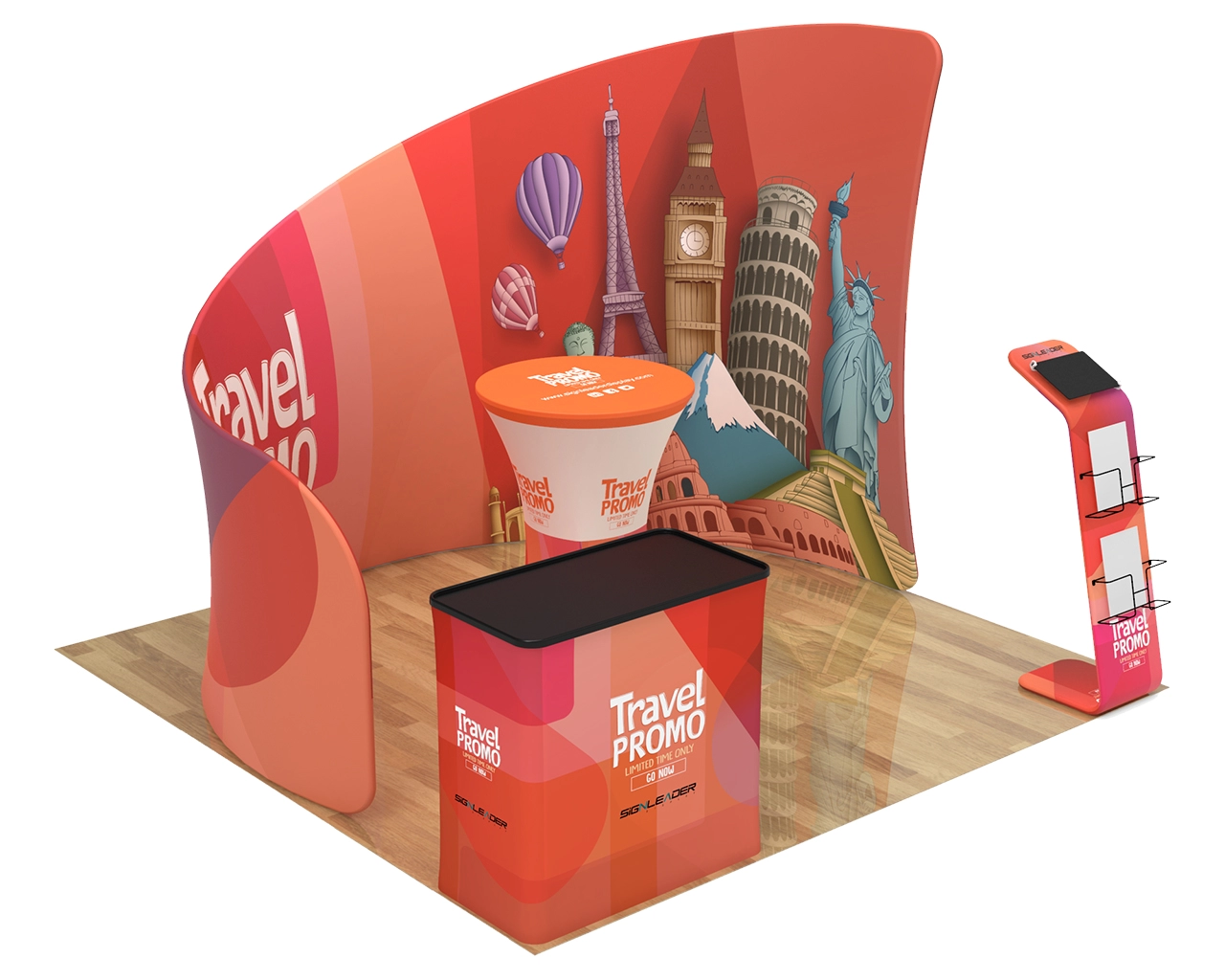 10x10 Custom Trade Show Booth Kit L for Travel Agencies & Destination Marketing​
