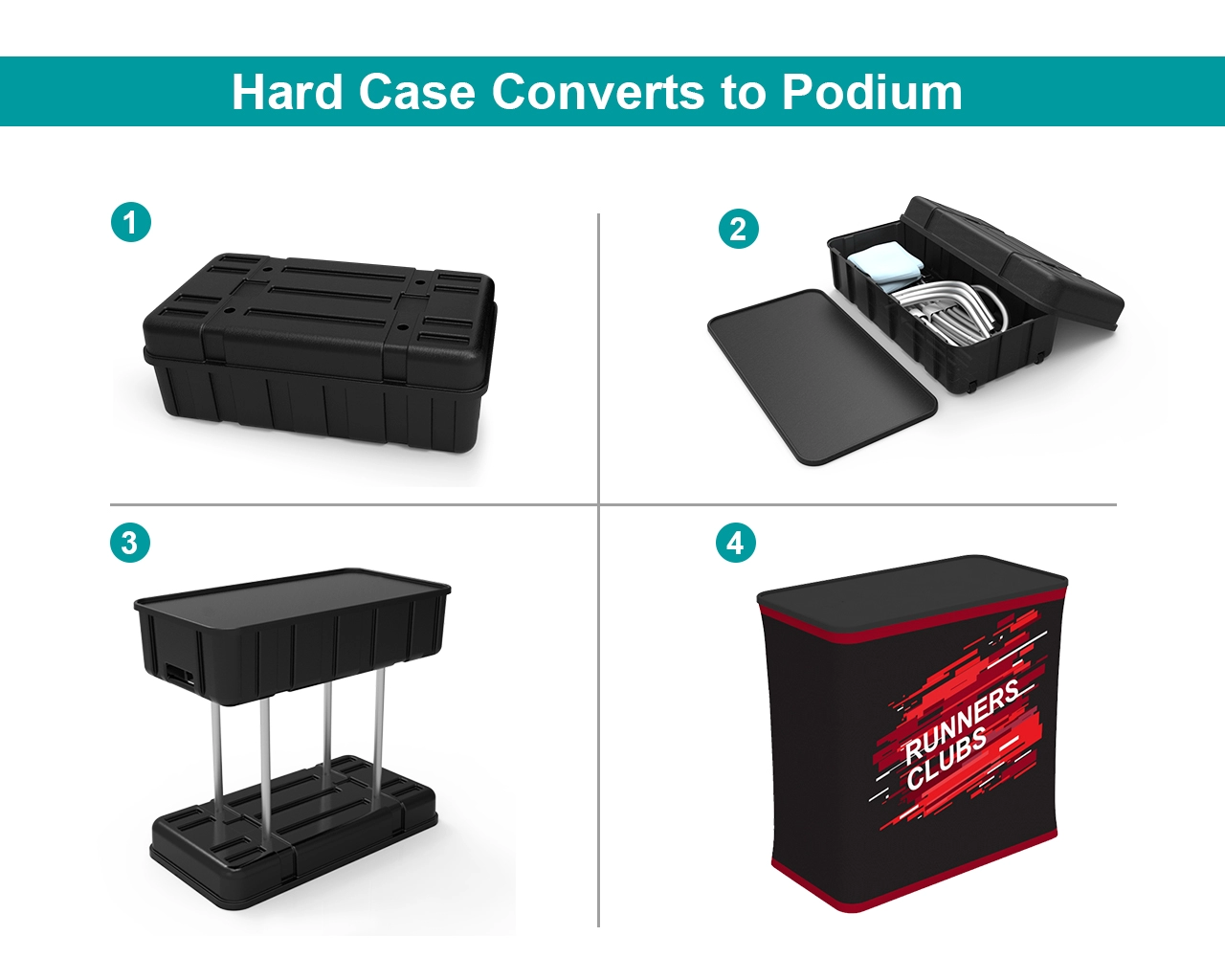 10x10 Custom Portable Trade Show Booth Kit S for Sportswear & Running Equipment