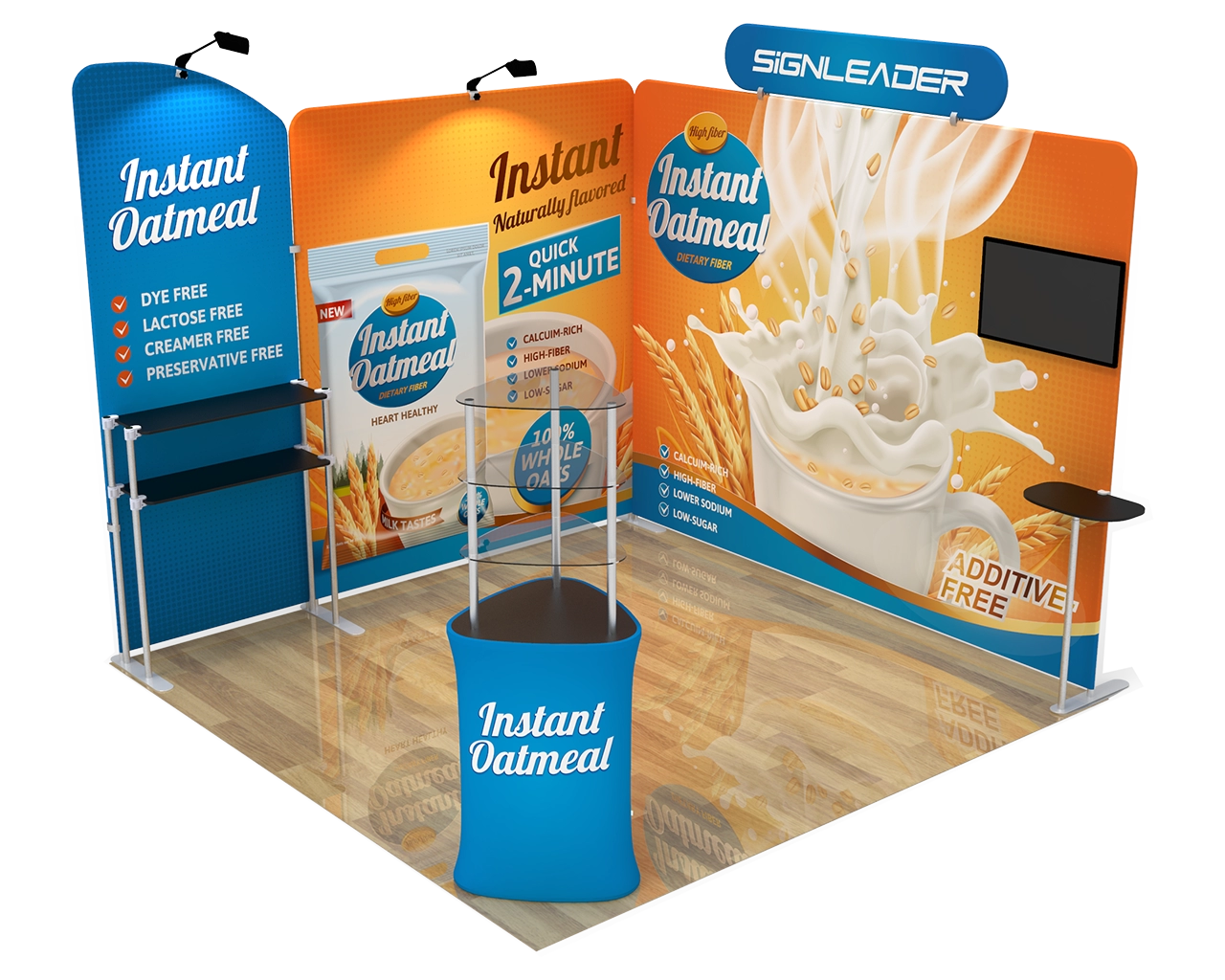 Custom Trade Show Booth Kit T for Healthy Foods & Cereals - 10ft & 20ft Options