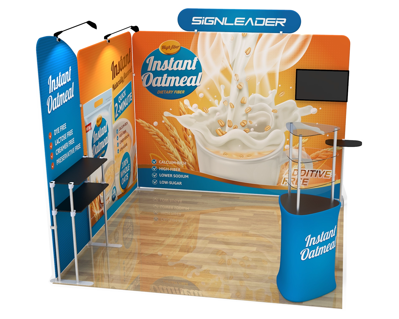 Custom Trade Show Booth Kit T for Healthy Foods & Cereals - 10ft & 20ft Options