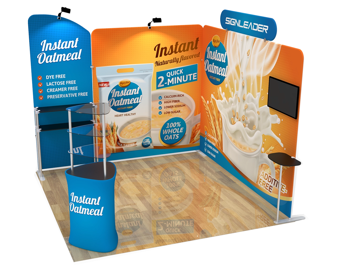 Custom Trade Show Booth Kit T for Healthy Foods & Cereals - 10ft & 20ft Options