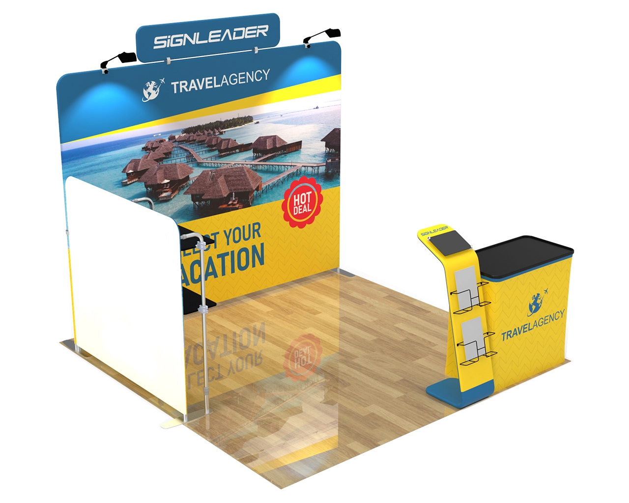 10ft Portable Trade Show Booth Kit V for Travel & Tourism Industry
