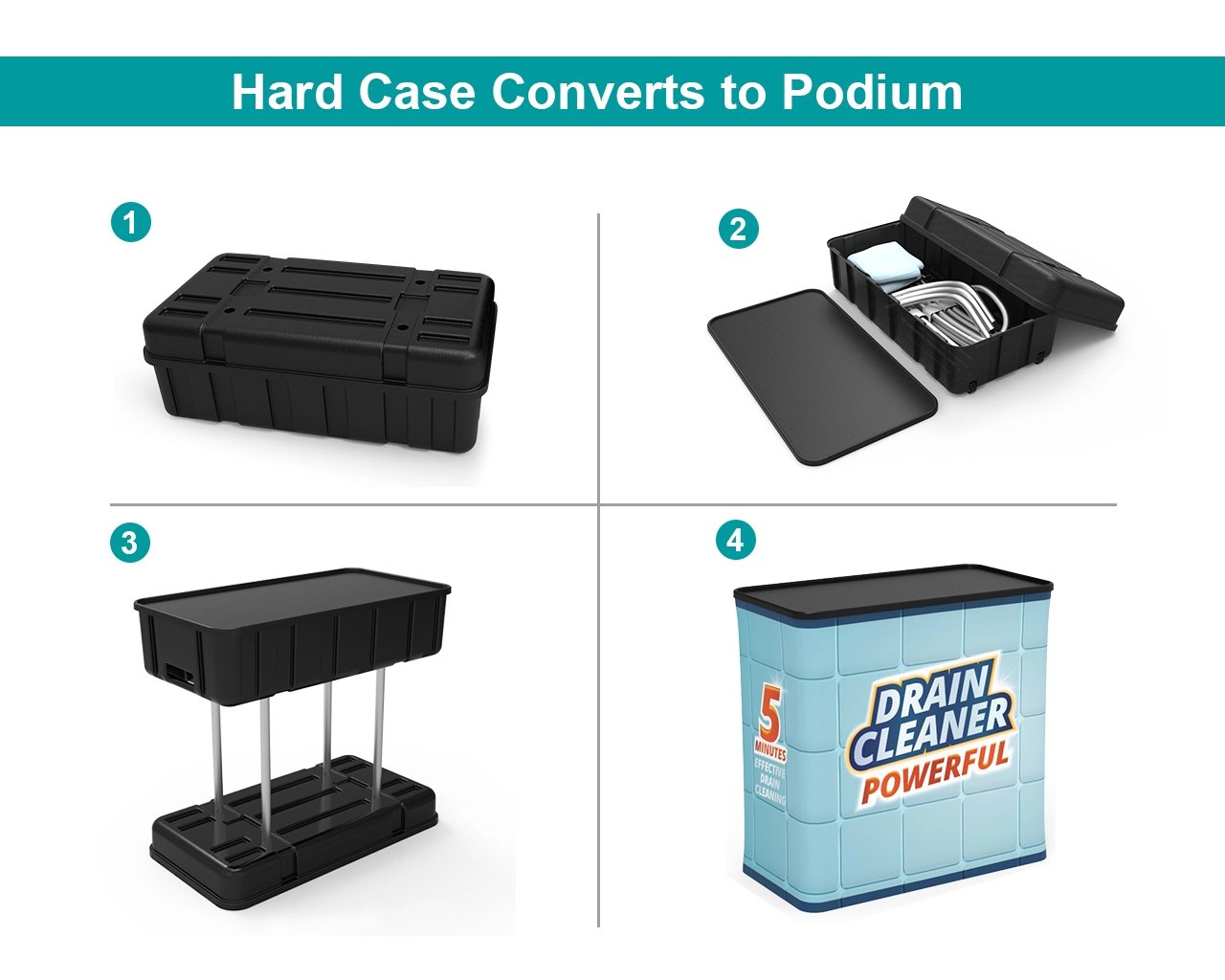 Custom Trade Show Booth Kit Z for Cleaning & Drainage Solutions — 10ft & 20ft Options