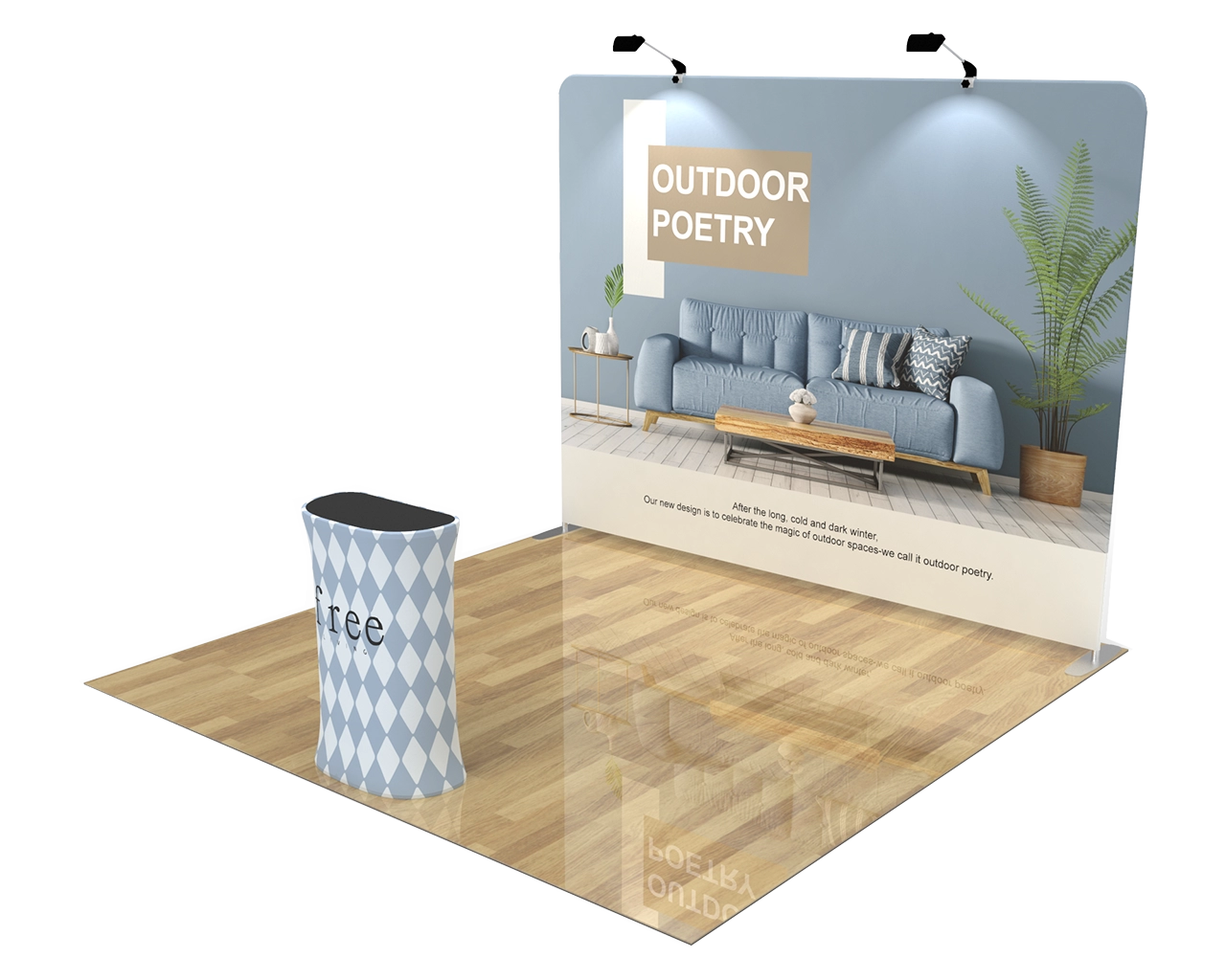 10ft Straight Portable Trade Show Booth Kit 04