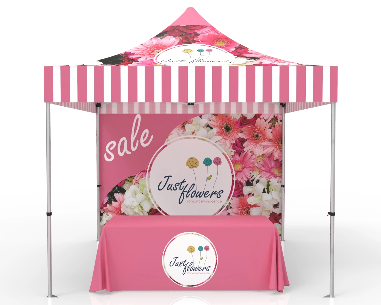 10x10 Advertising Canopy Tent With Backwall Animated
