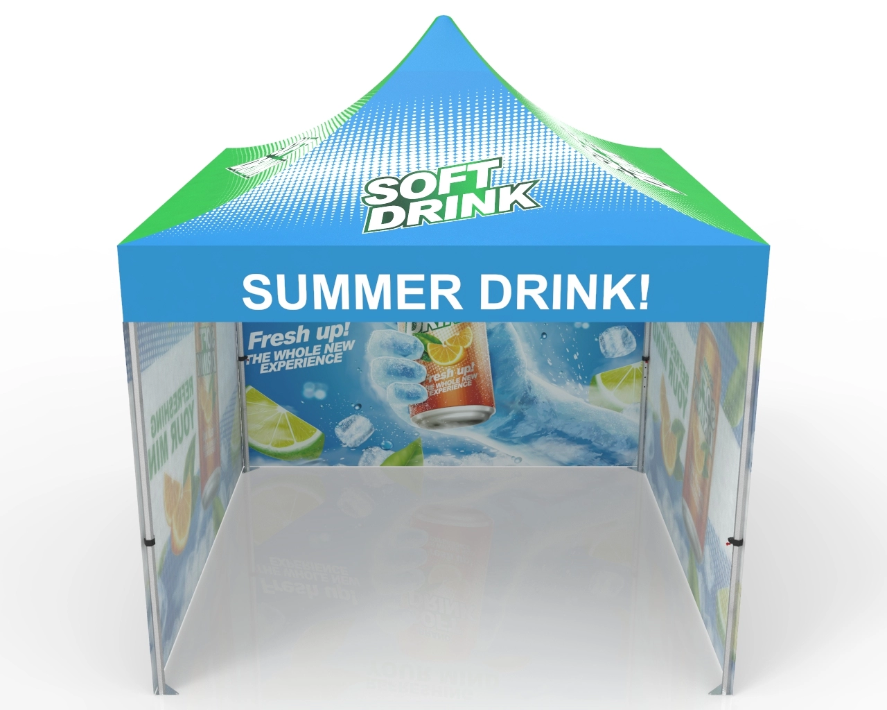 10x10 Pop Up Canopy Tent with 3 Backwalls